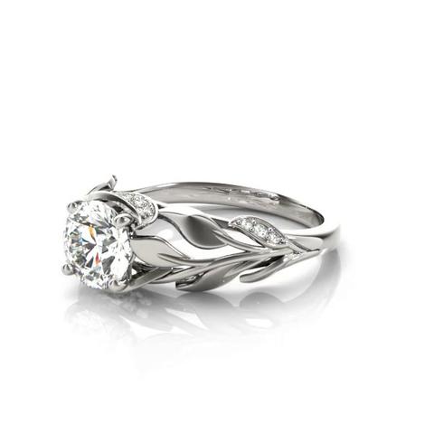 360 degree view of Samara Nature Inspired Engagement Ring With Diamond Accents