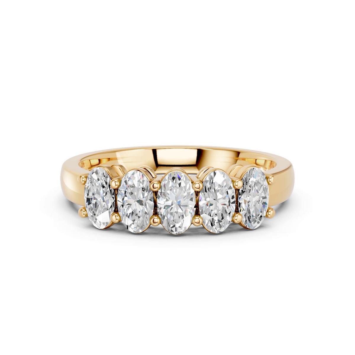 360 degree view of Five-Stone Oval Lab Diamond Band (1 ct. tw.)