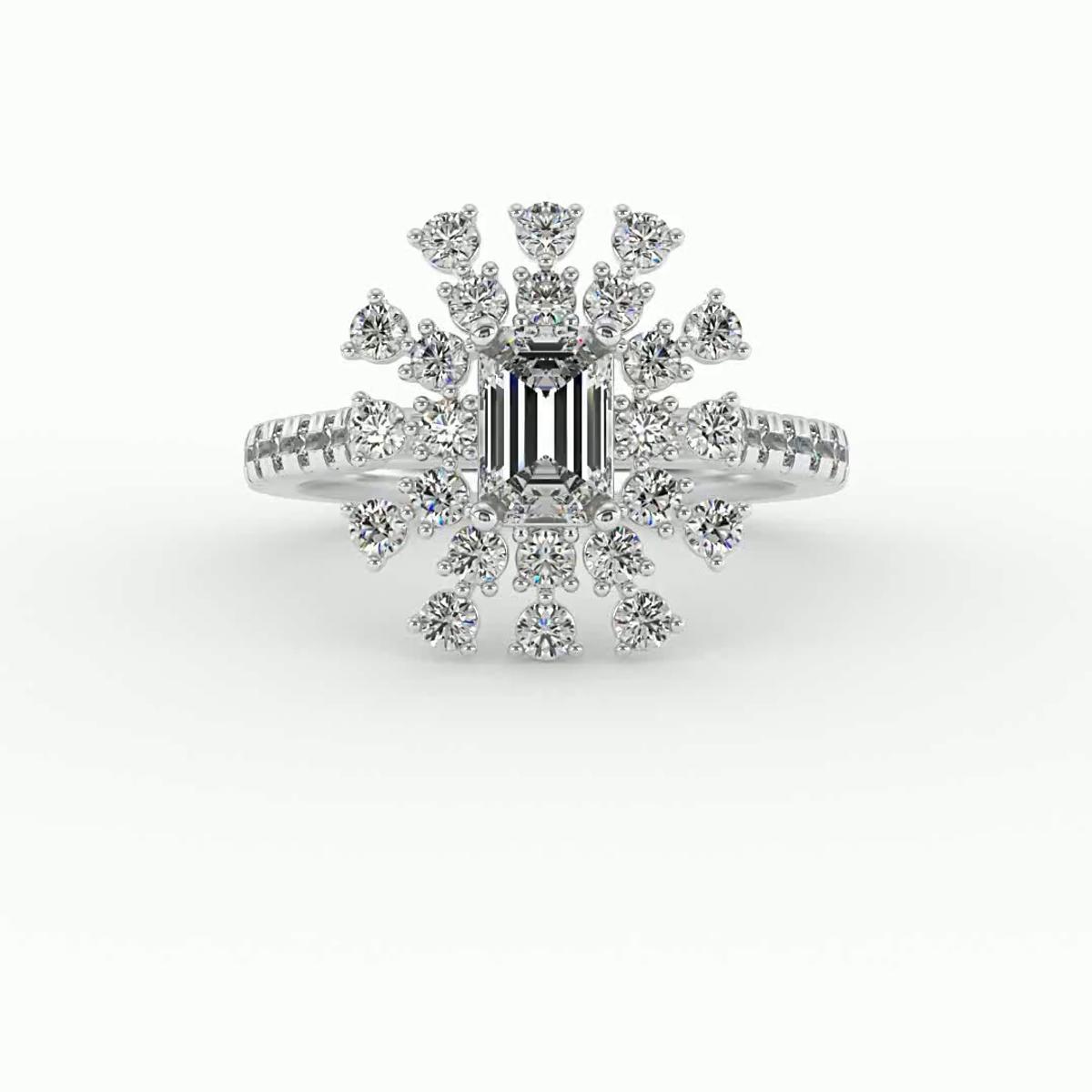 360 degree view of Janet Snowflake Halo Engagement Ring