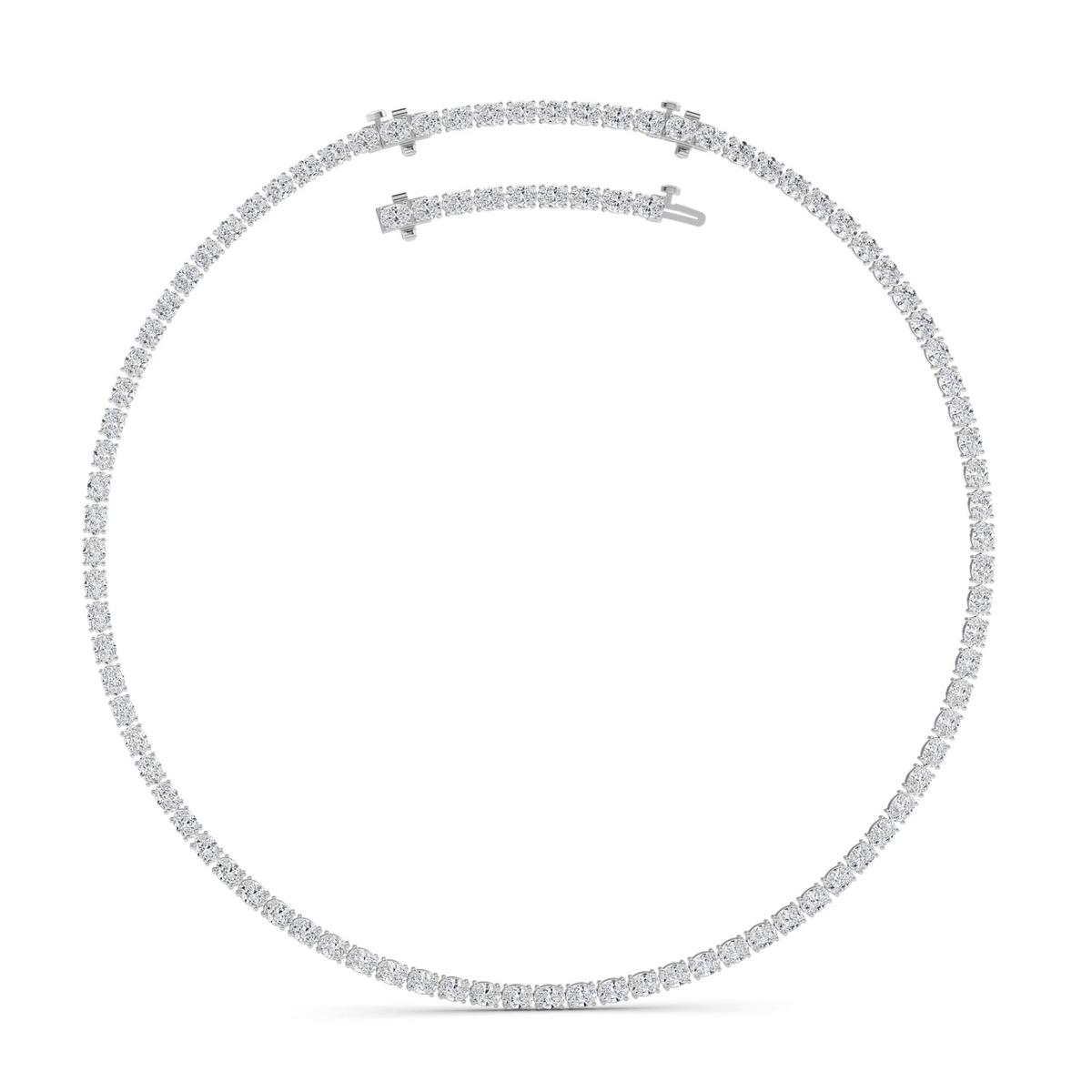 360 degree view of Adjustable Oval Lab Diamond Eternity Necklace (25.00 ct. tw.)