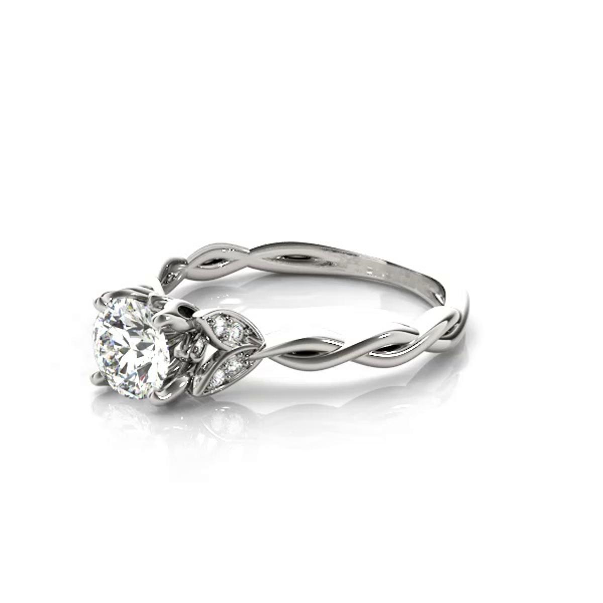 360 degree view of Jericho Nature Inspired Engagement Ring With Braided Band