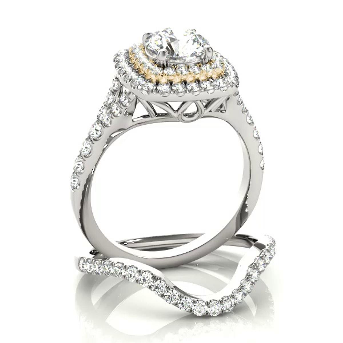 360 degree view of Ellery Double Halo Engagement Ring