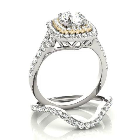 360 degree view of Ellery Double Halo Engagement Ring