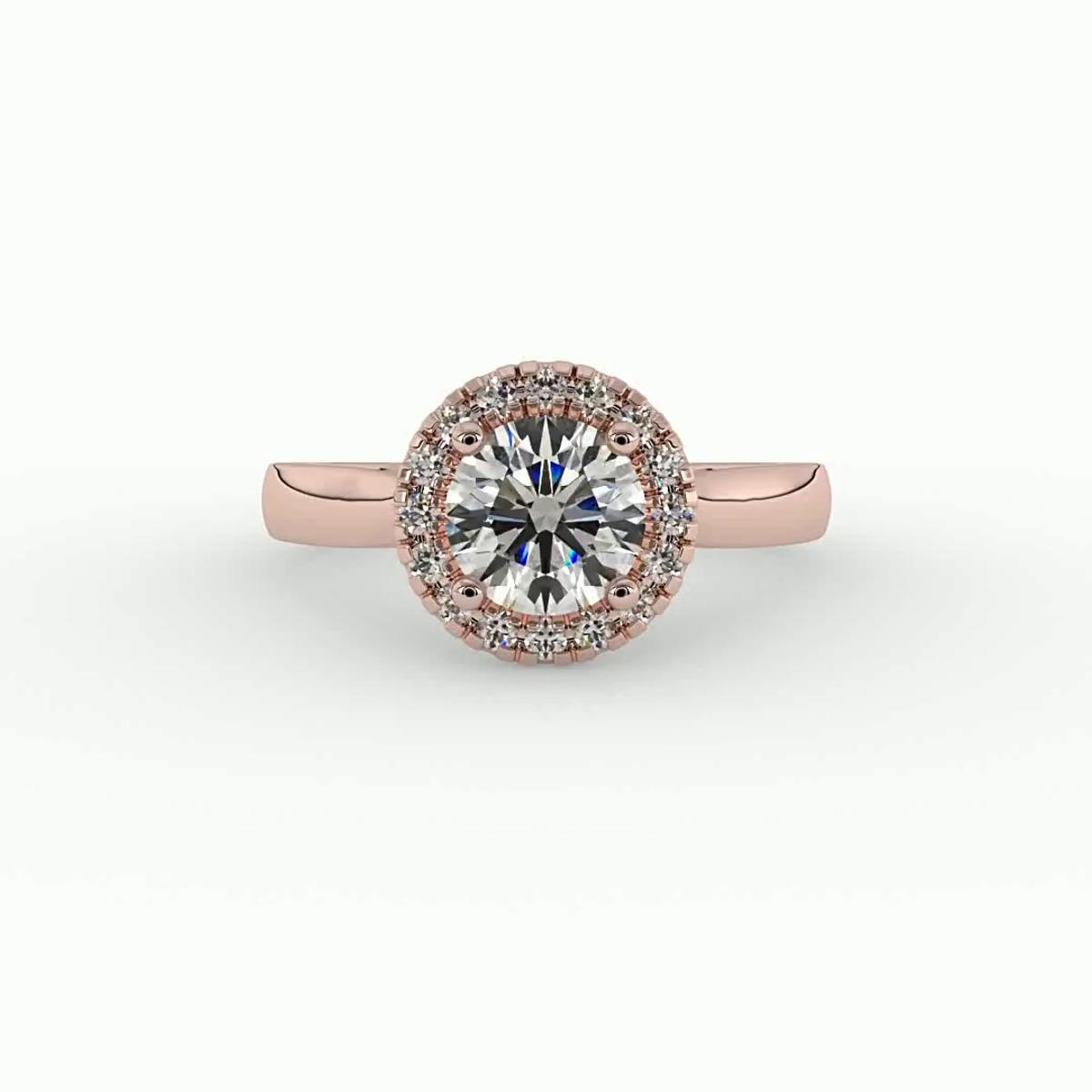 360 degree view of Gia Halo Engagement Ring