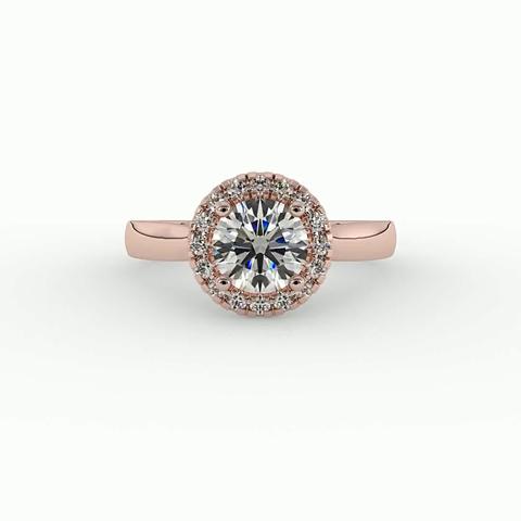 360 degree view of Gia Halo Engagement Ring