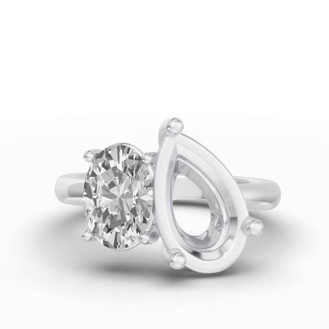 360 degree view of Toi Et Moi Double Oval Lab Diamond Ring (Starting at 5.00 ct. tw.)