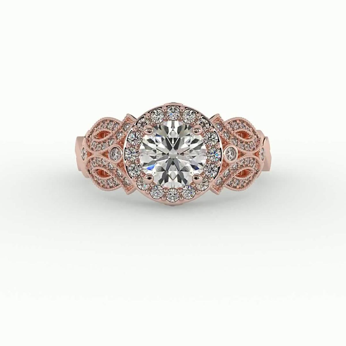 360 degree view of Giselle Halo Engagement Ring