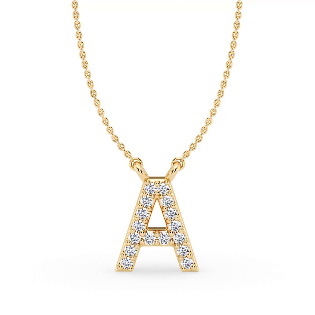 360 degree view of Lab Diamond Initial Necklace – A