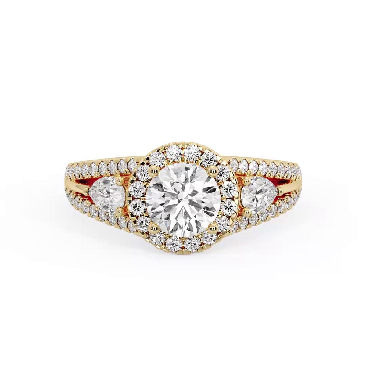 360 degree view of Mara Halo Engagement Ring