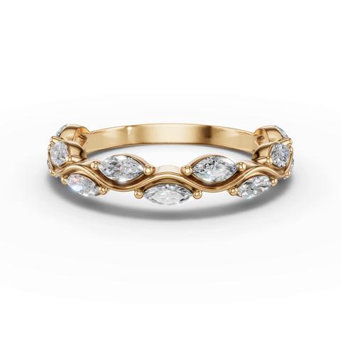 360 degree view of Edera Marquise Lab Diamond Band