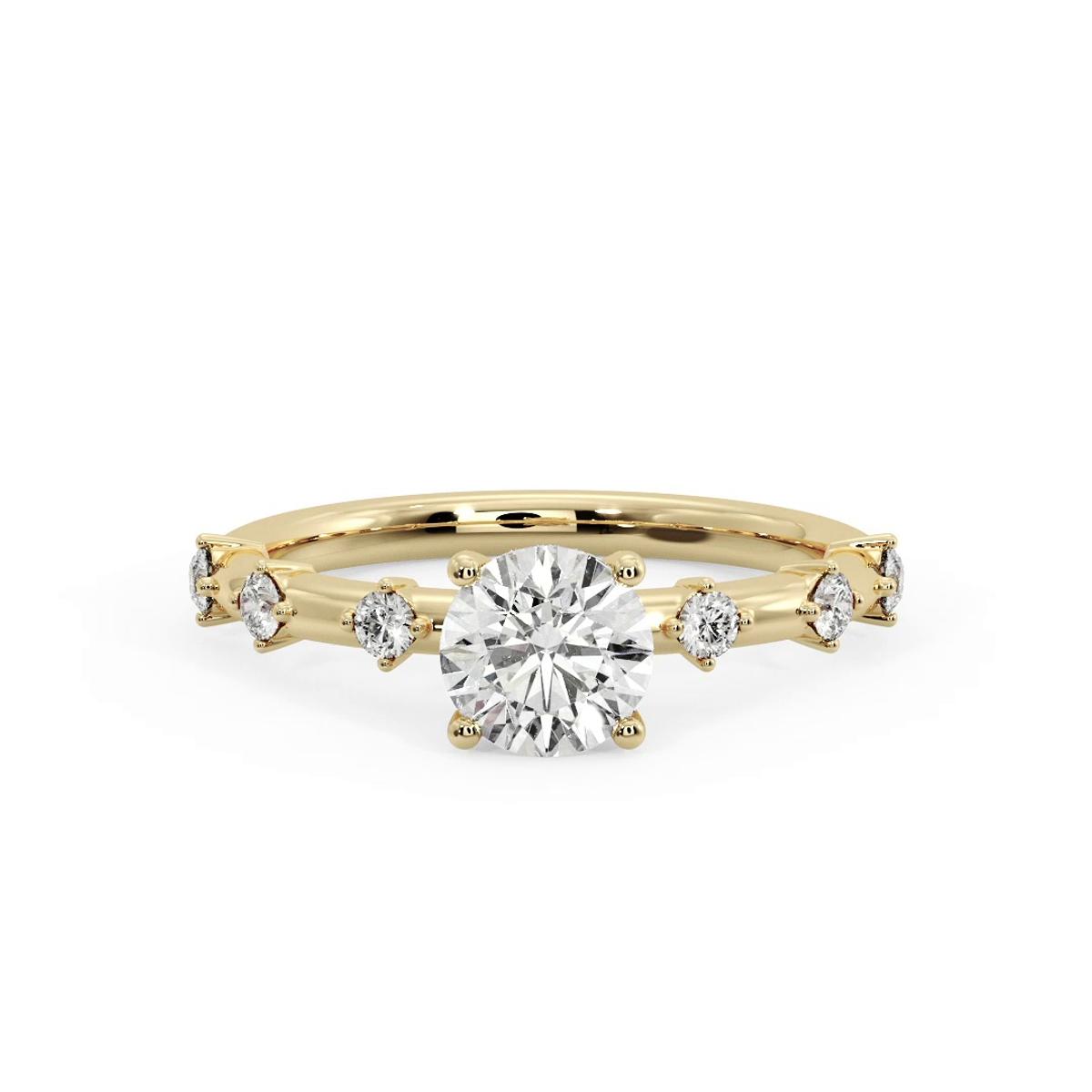 360 degree view of Erin Spaced Diamond Ring Hidden Halo Engagement Ring