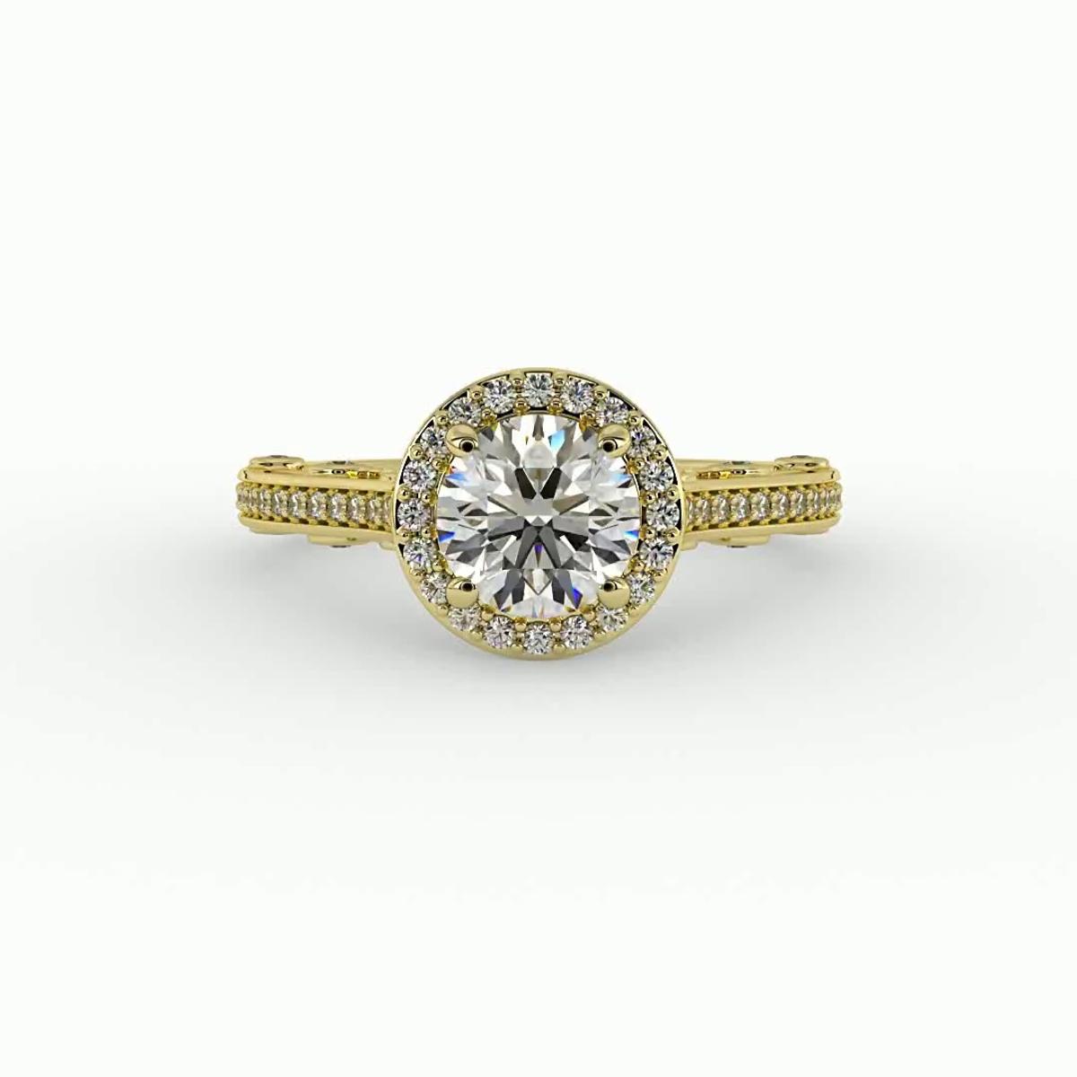360 degree view of Harlow Halo Engagement Ring