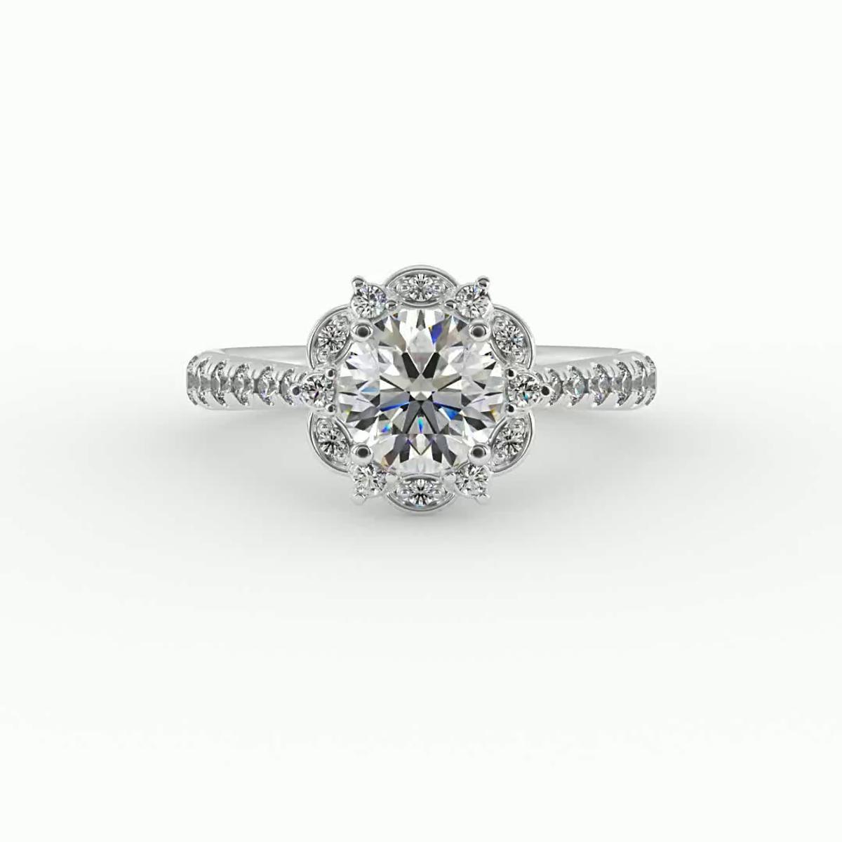 360 degree view of Oaklynn Halo Engagement Ring