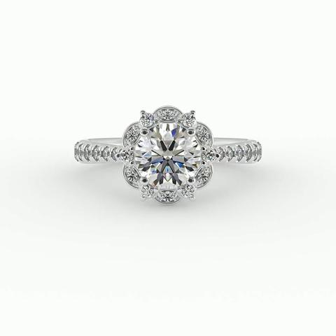 360 degree view of Oaklynn Halo Engagement Ring