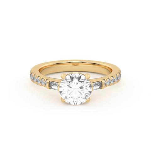 360 degree view of Francesca Round And Baguette Cathedral Engagement Ring
