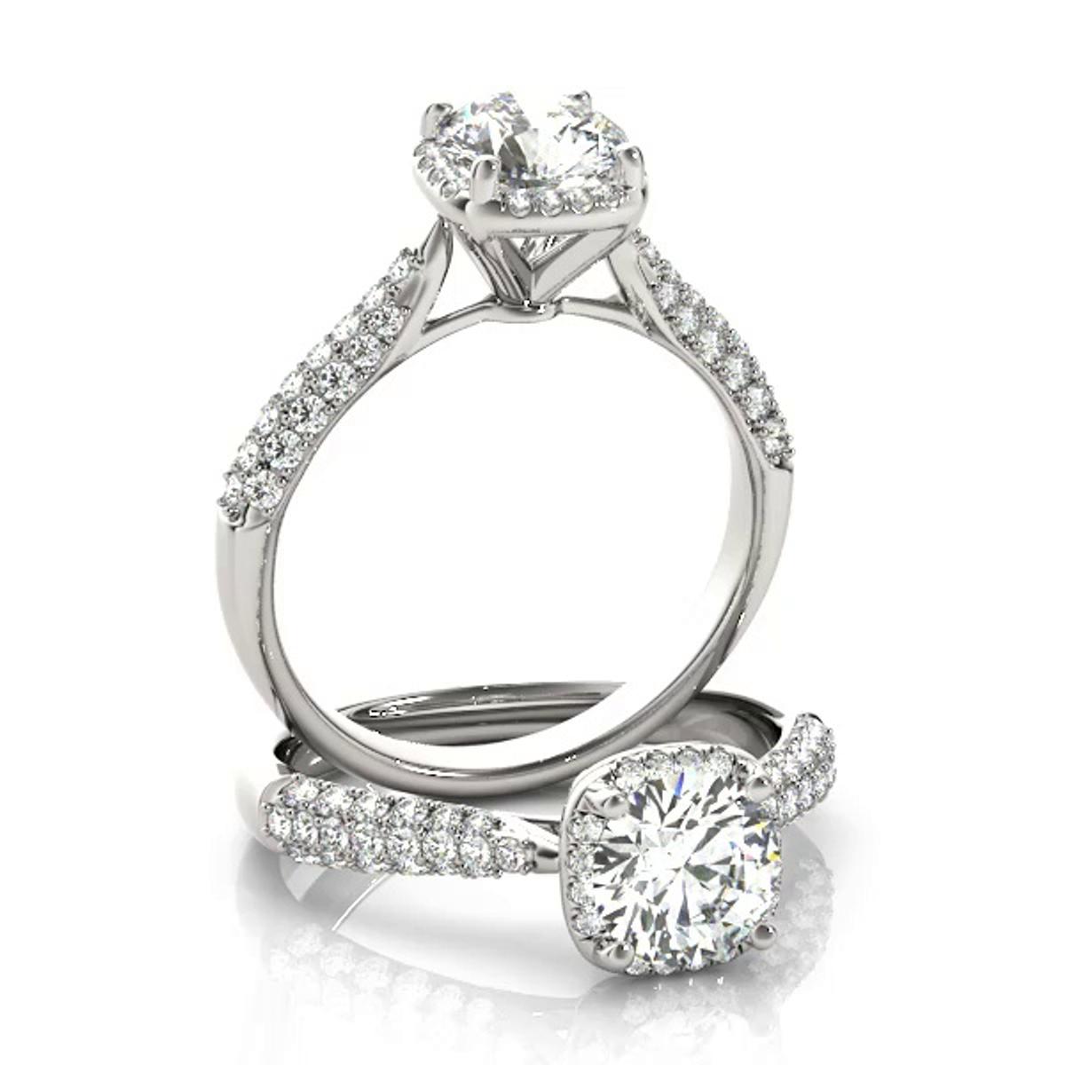 360 degree view of Marleigh Halo Engagement Ring