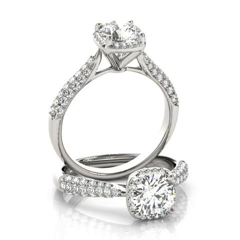 360 degree view of Marleigh Halo Engagement Ring