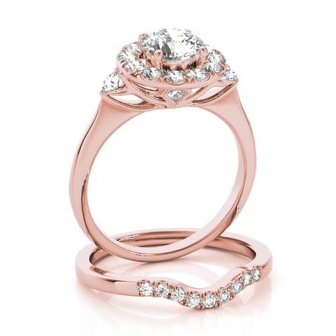 360 degree view of Esme Halo Engagement Ring