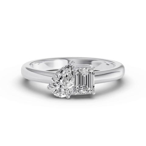 360 degree view of Toi Et Moi Pear & Emerald-Cut Lab Diamond Ring (1.00 ct. tw.)