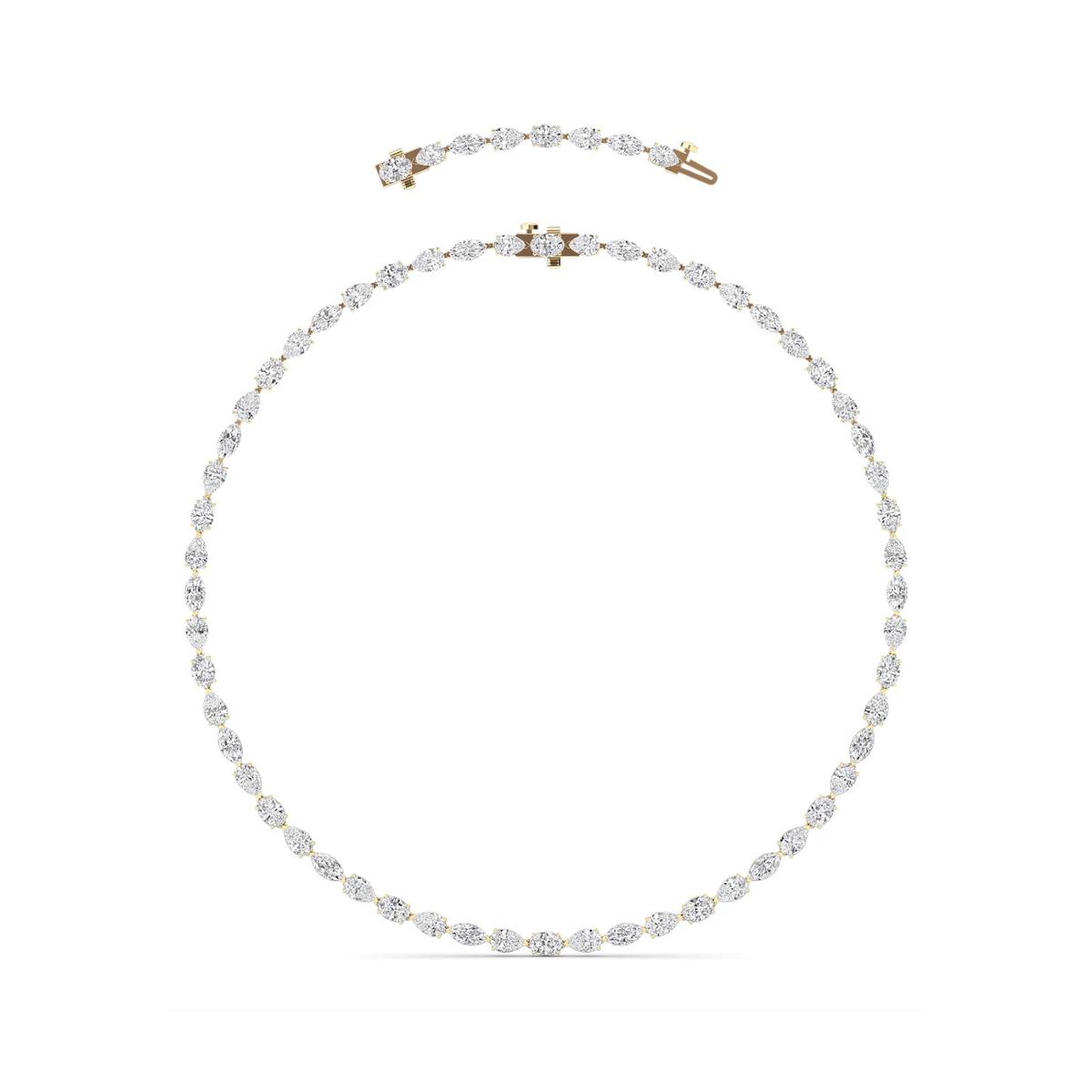 360 degree view of Adjustable Mixed-Shape Lab Diamond Eternity Necklace (25.00 ct. tw.)