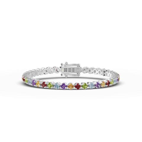 360 degree view of Multicolor Gemstone Tennis Bracelet