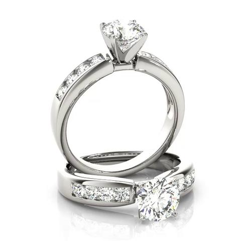 360 degree view of Zaina Channel Diamond Engagement Ring
