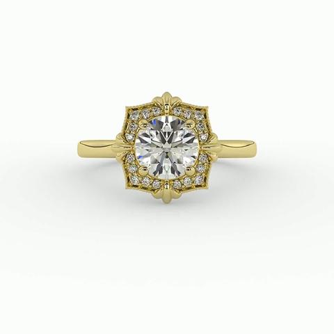 360 degree view of Kiara Halo Engagement Ring