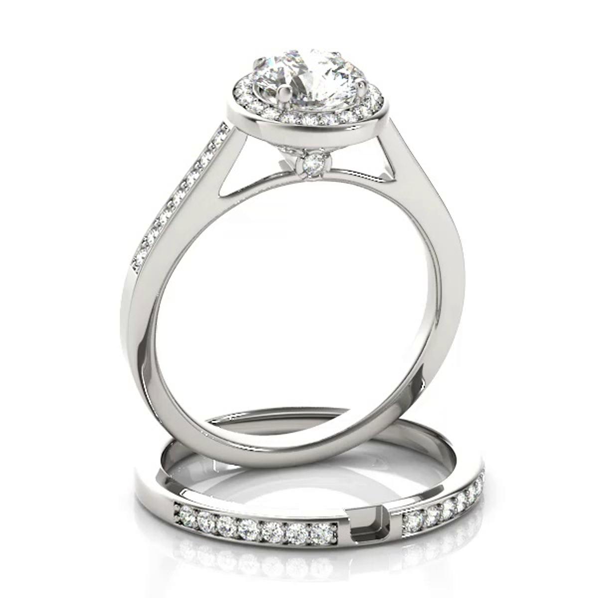 360 degree view of Lillia Halo Engagement Ring