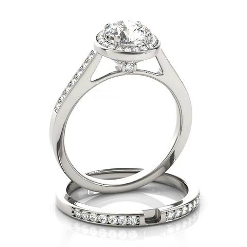 360 degree view of Lillia Halo Engagement Ring