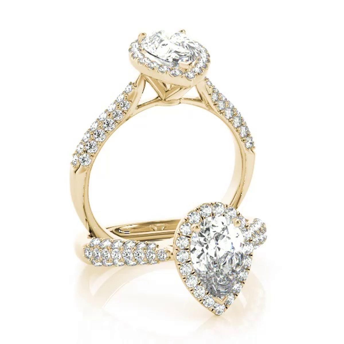 360 degree view of June Halo Engagement Ring
