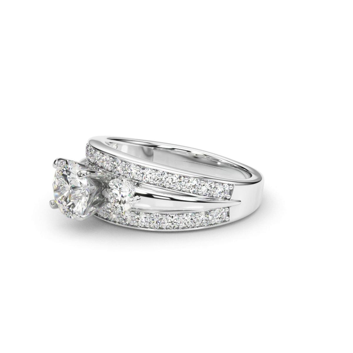 360 degree view of Zelma 2 Row Diamond Engagement Ring