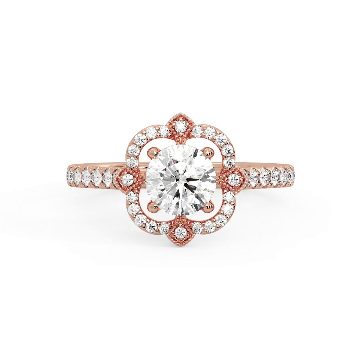 360 degree view of Matilda Floral Halo Engagement Ring