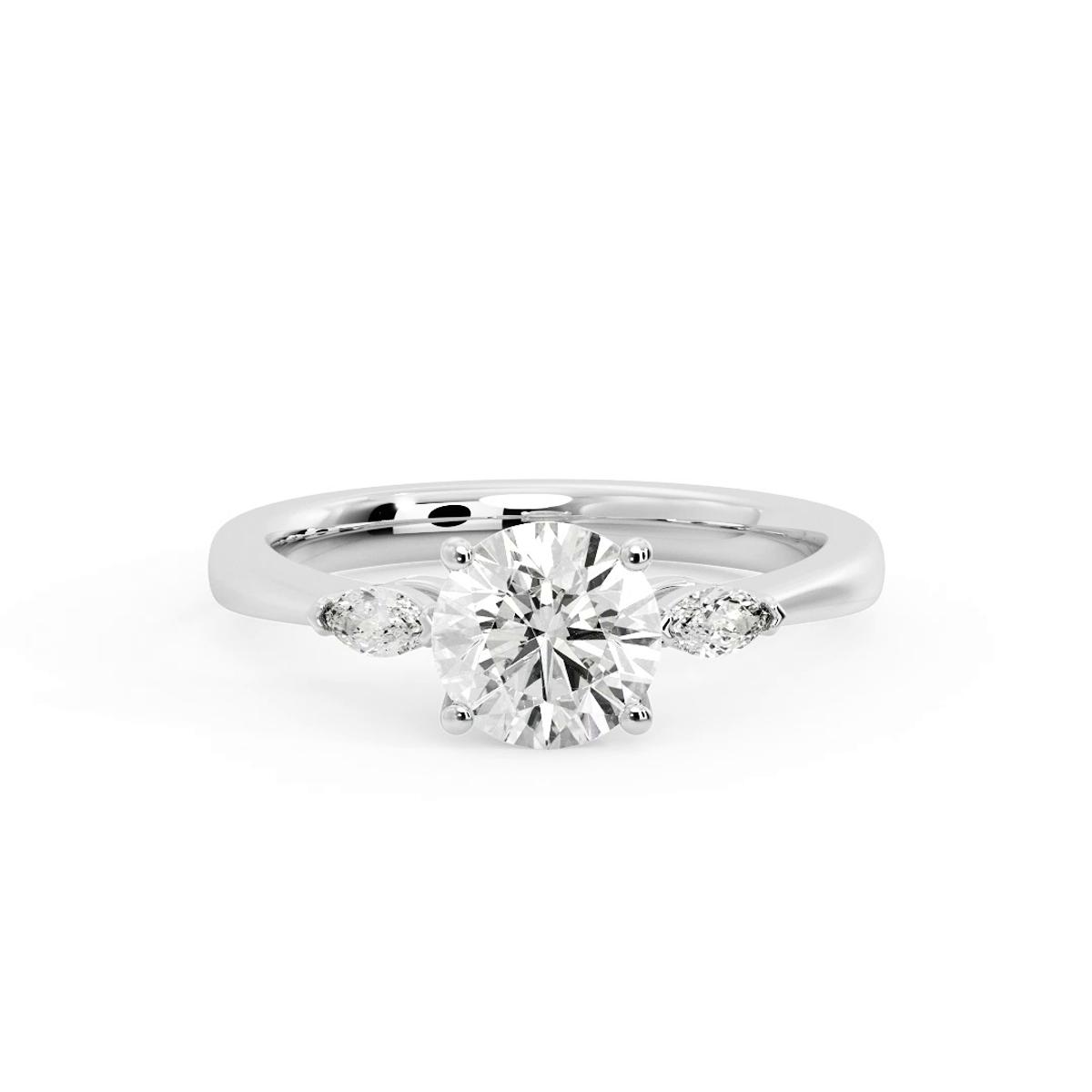 360 degree view of Dorothy Three-Stone Lab Marquise Engagement Ring