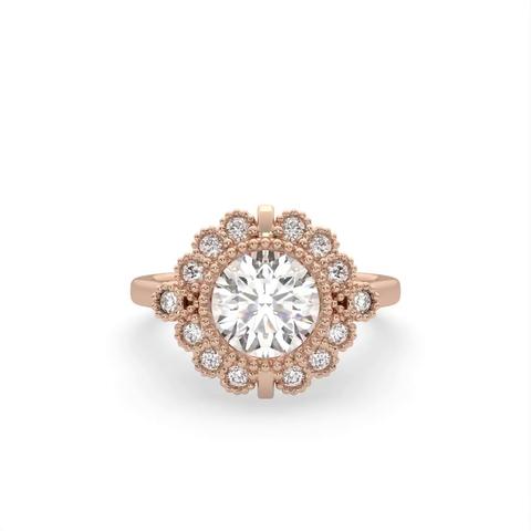 360 degree view of Briella Halo Engagement Ring