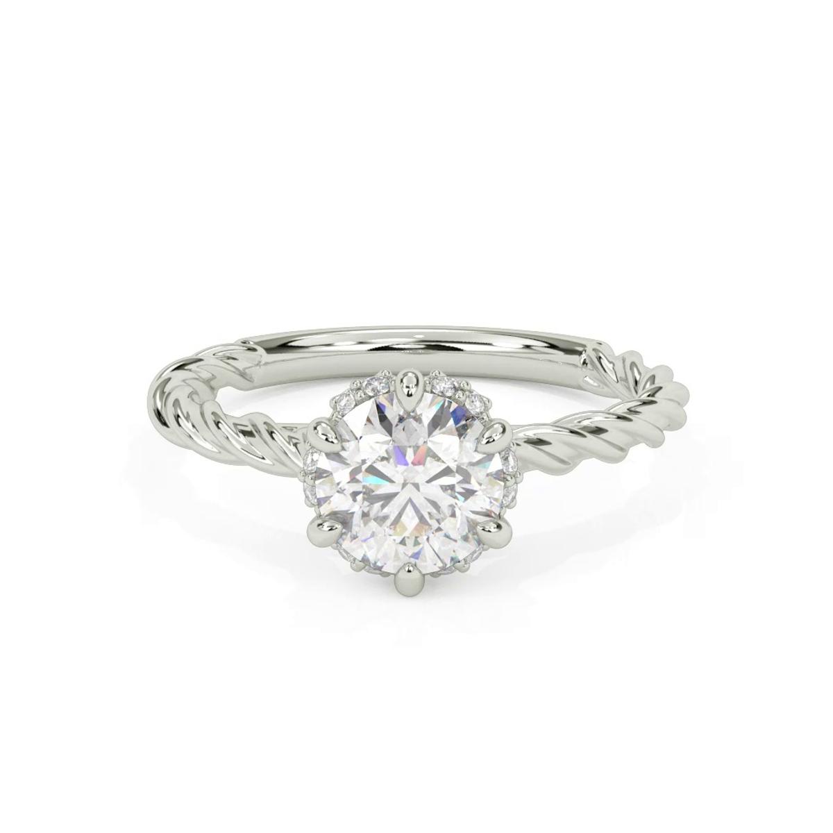 360 degree view of Sasha Halo Engagement Ring