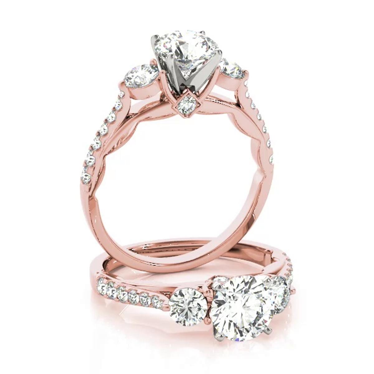 360 degree view of Jayla Three Stone Engagement Ring