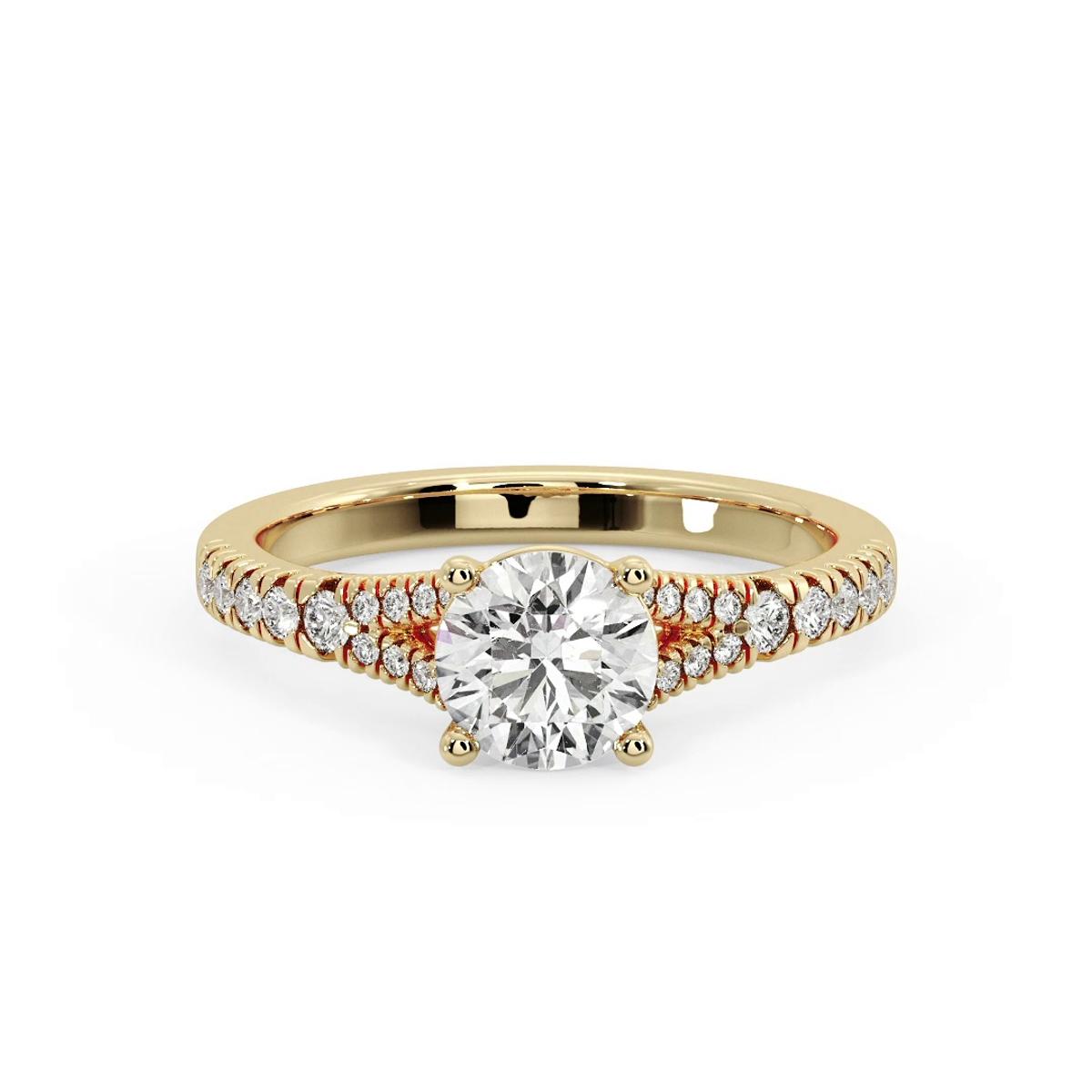 360 degree view of Amalia Split Shank Pave Engagement Ring