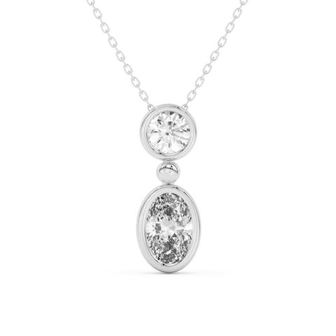360 degree view of Duo Mixed-Shaped Diamond Bezel Pendant