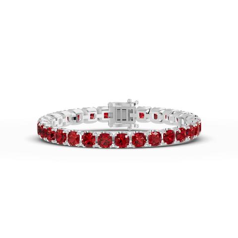 360 degree view of Garnet Cushion Gemstone Bracelet