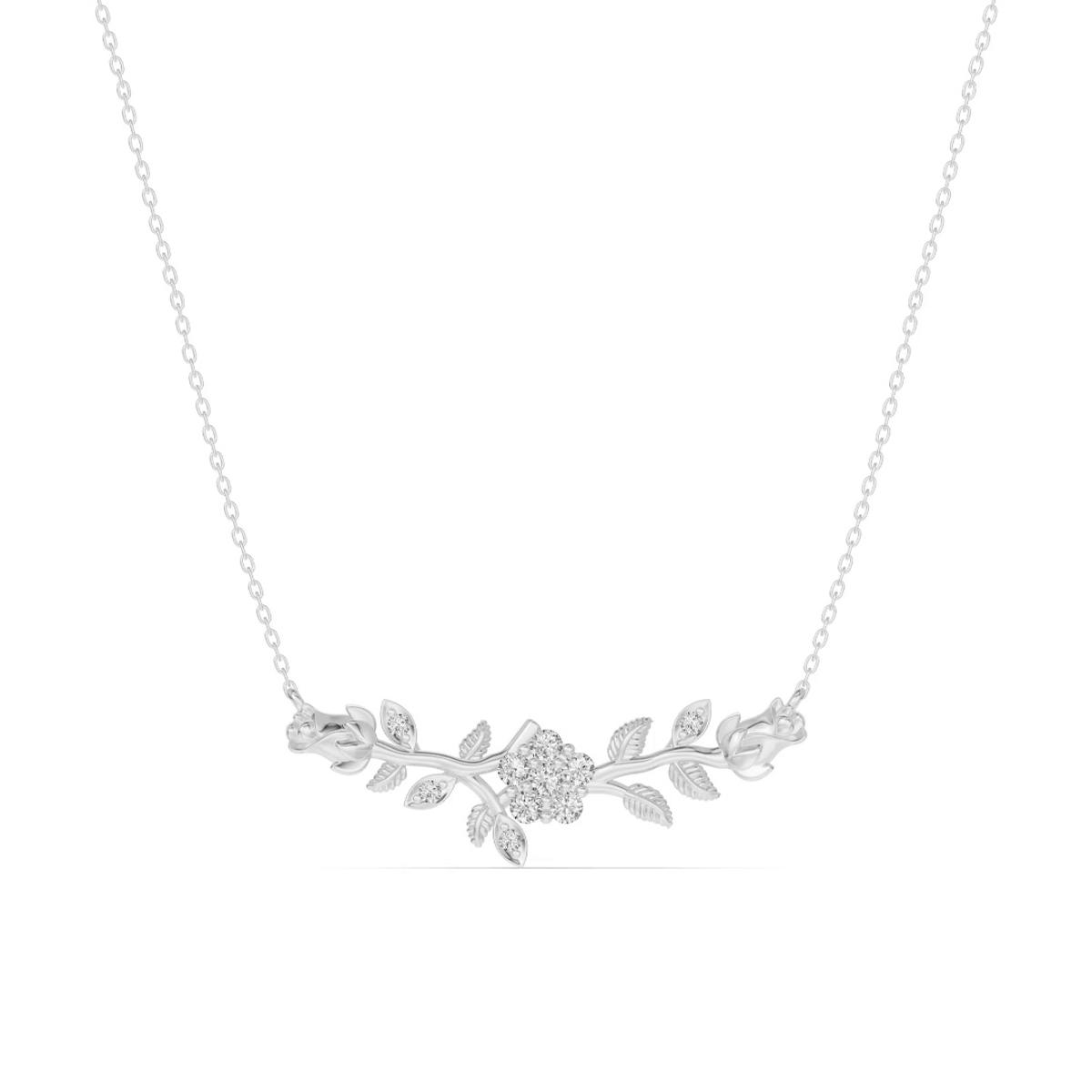 360 degree view of Rose Bud Lab Diamond Necklace