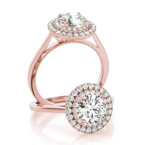 360 degree view of Cairo Double Halo Engagement Ring