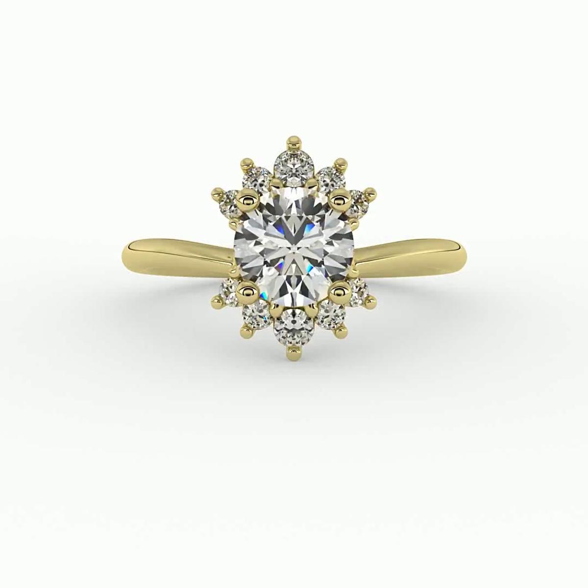 360 degree view of Tatum Half Halo Engagement Ring