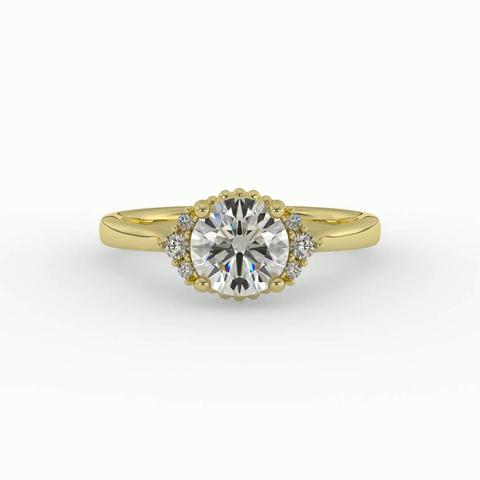 360 degree view of Ruby Half Halo Bubble Engagement Ring