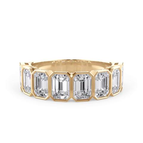 通販 Emerald-Cut tw (2.4ct. Ring Eternity Half Diamond Bezel その他