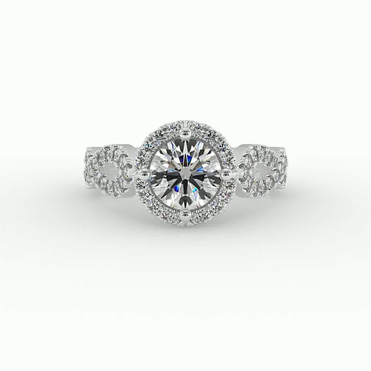360 degree view of Oakley Halo Engagement Ring