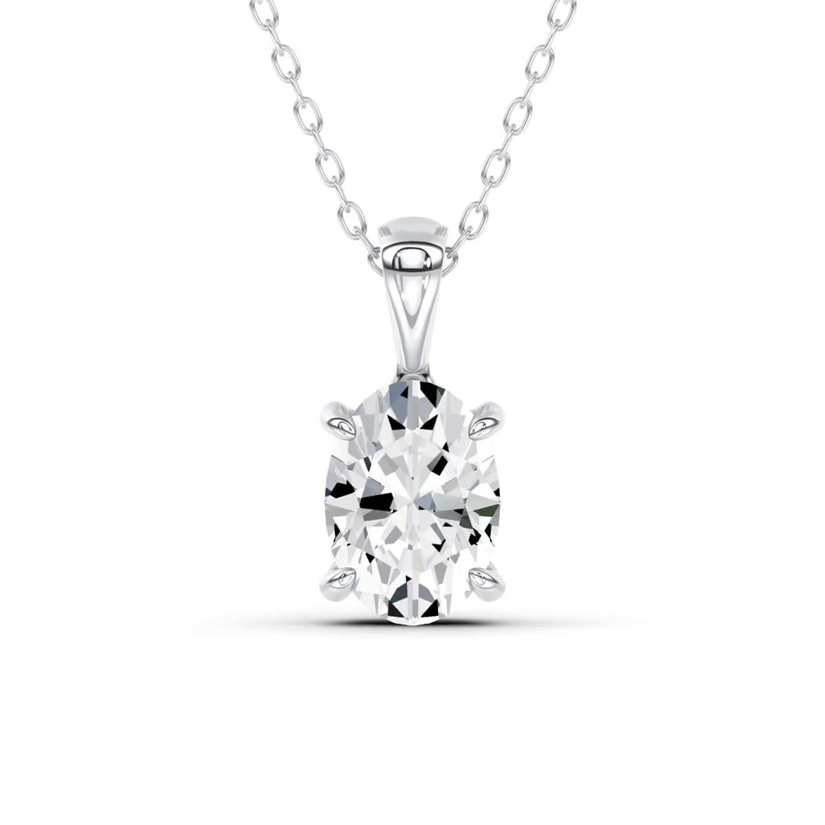 360 degree view of Midnight Halo Oval Lab Pendant (2 ct. tw.) by Christian Siriano