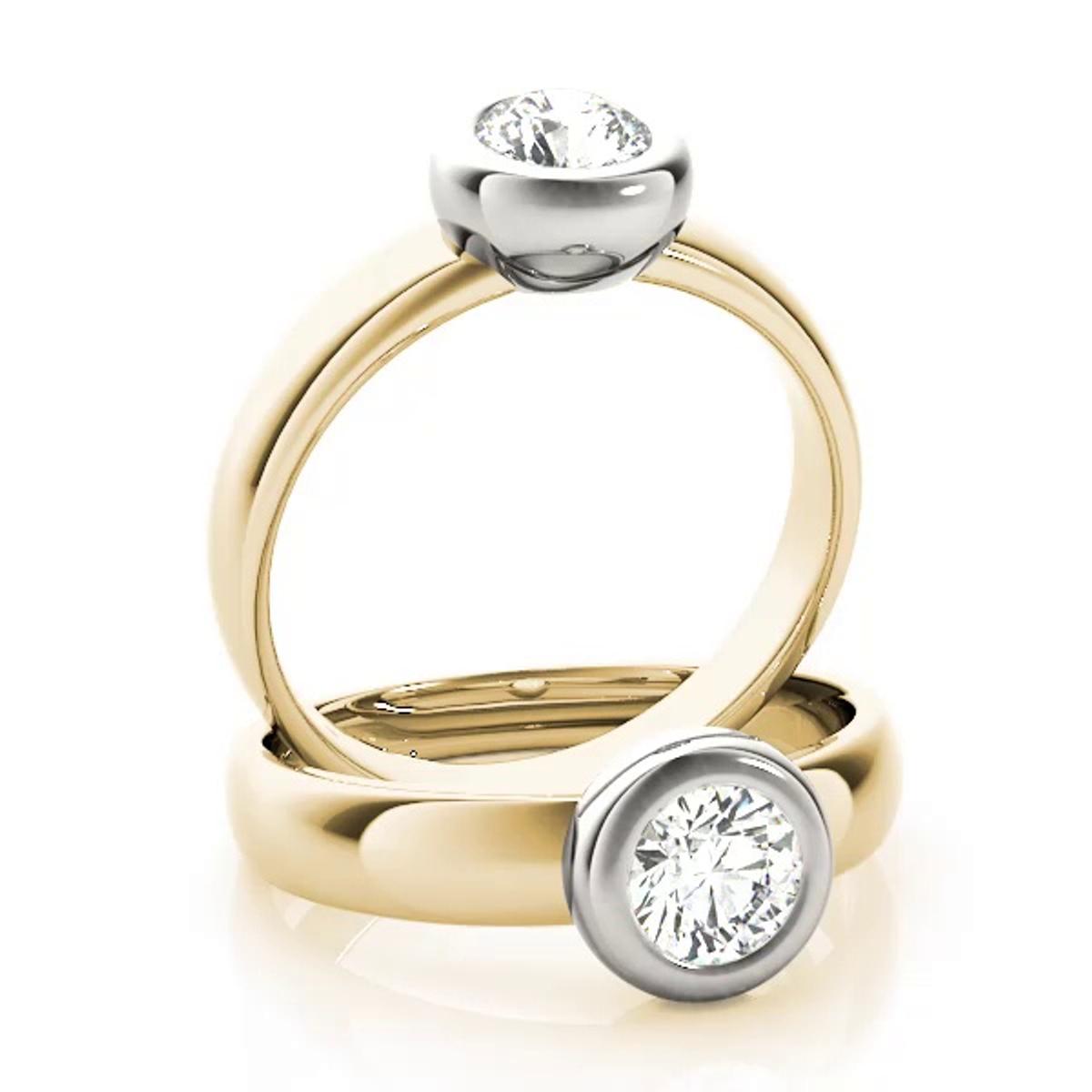 360 degree view of Catalina Bezel Engagement Ring