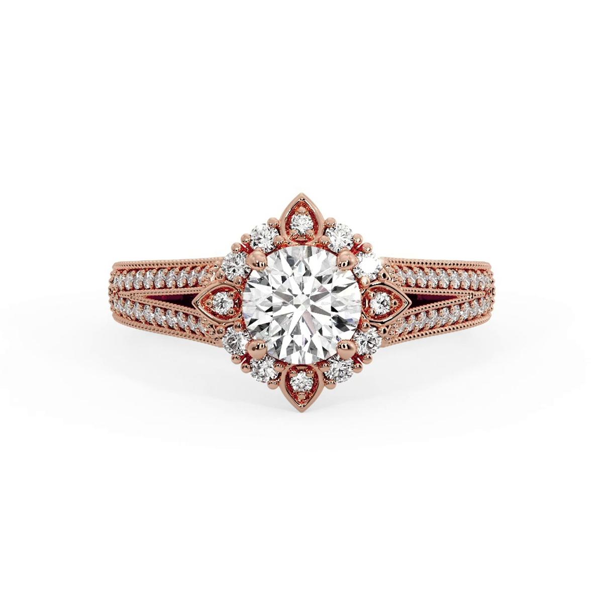 360 degree view of Logan Halo Engagement Ring