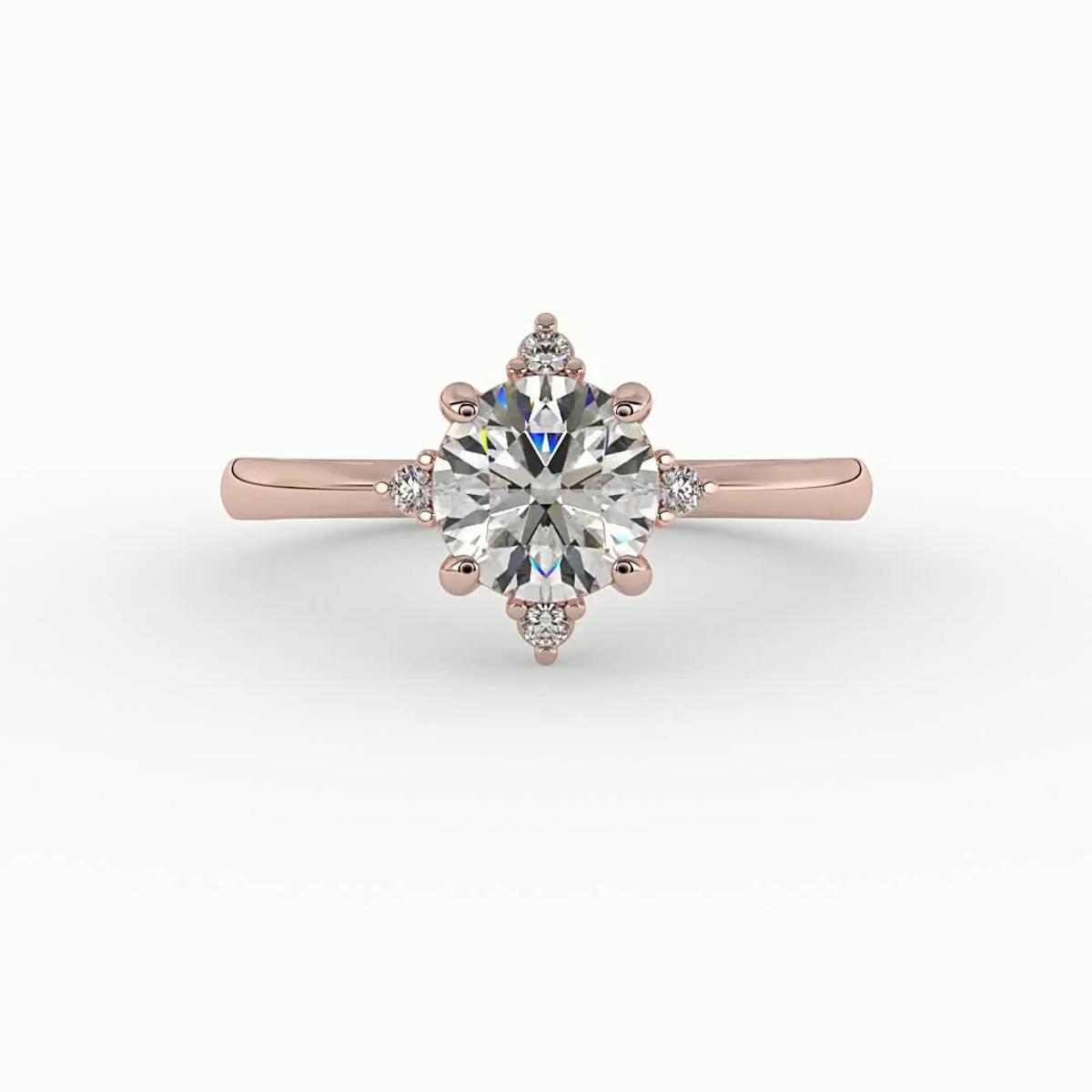 360 degree view of Adriana Halo Engagement Ring