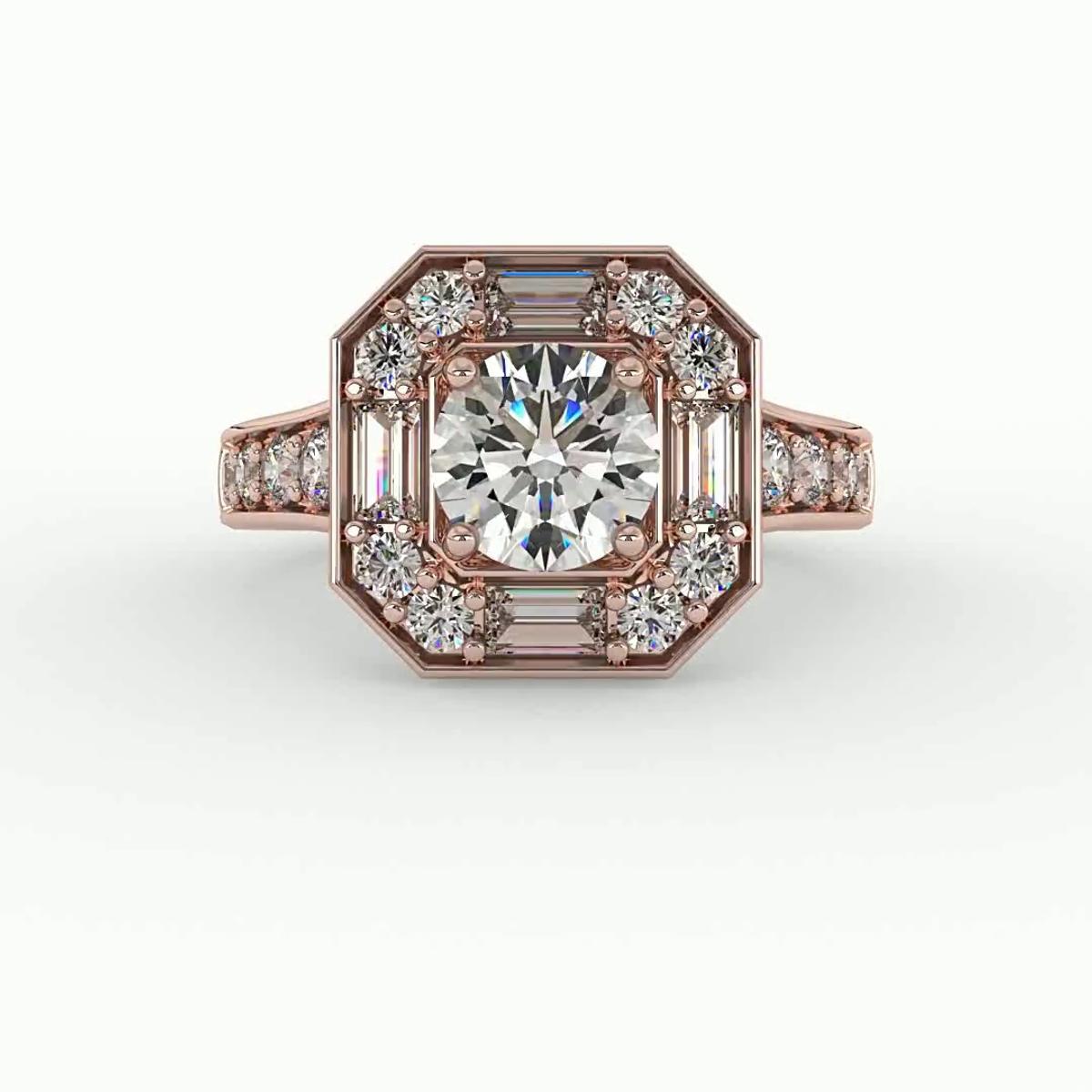 360 degree view of Fiona Halo Engagement Ring